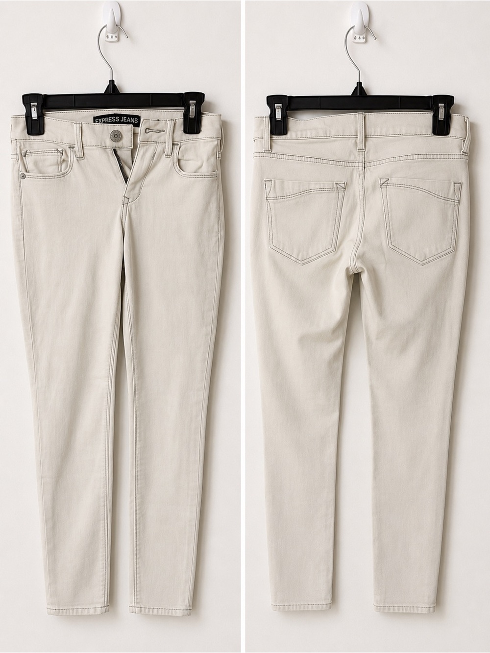 ⭐️3/$20 Express Ultimate Stretch Mid-Rise Legging Jeans | Cream | Size 0